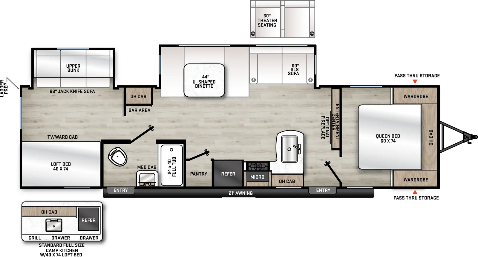 Aurora 320BDS Floorplan